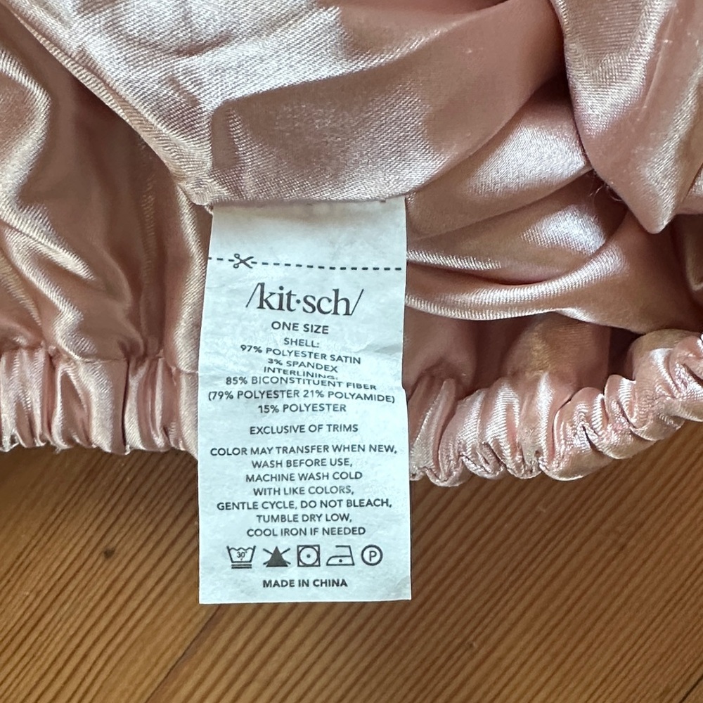 Kitsch Silky Satin Pink Bonnet for Long Hair - Picture 5 of 6